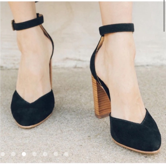 Soludos Collette Heels in Black Suede Size 8 - Picture 3 of 12